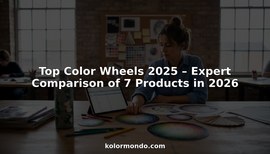 Designer comparing color wheels in studio