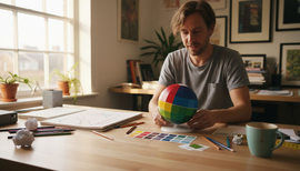 Designer sets up Kolormondo globe workspace